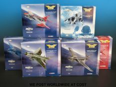 Seven Corgi The Aviation Archive Jet Fighter Power diecast model aeroplanes,