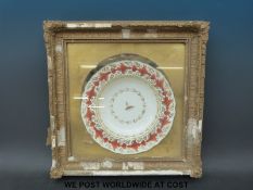 A framed and glazed armorial dish for Daniel Gurney, North Runcton, Lynn.