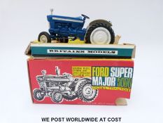 Britains Ltd diecast model Ford Super Major 5000 Diesel Tractor with blue body and white plastic