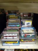 Thirty-four Corgi Original Omnibus Company (OOC) diecast model buses, coaches and trams,