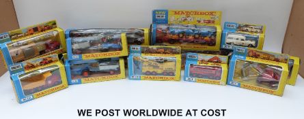 Fourteen Matchbox king size diecast model vehicles, K-1, K-1, K-2, K-4, K-6, K-8, K-11, K-11, K-12,