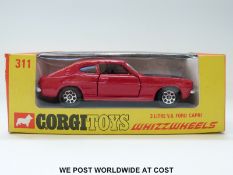 Corgi Toys Whizzwheels diecast model 3 Litre V6 Ford Capri, 311, with red body,