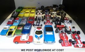 Thirty Corgi Toys diecast model vehicles including Batmobile, F1 cars,
