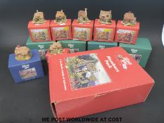 Four green and six small orange boxed Lilliput Lane houses to include Sweet William, Nightingale,