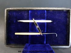 A cased circa mid-19thC surgeon's set possibly dermatology related,