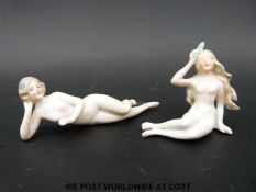 Two miniature ceramic nudes