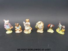 Six Royal Albert Beatrix Potter figures (BP6) including Mother Ladybird, John Joiner, Old Mr.