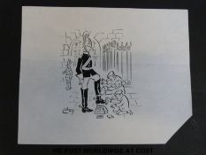 Seven Larry (Terence Parkes) original cartoons all with a military theme including London interest