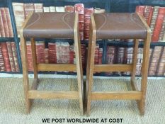 Two retro pine stools