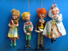 Four Pelham Puppets; Queen, Clown,