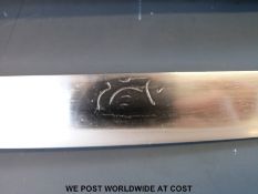 A Japanese early Muromachi period Tanto sword signed to tang for Kanemitsu, circa 1352-56.