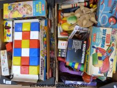 A collection of toys for younger children to include Merit Chunky Nuts, Mettoy building bricks etc.