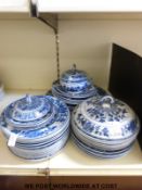 A collection of Wedgwood blue and white dinnerware together with a quantity of other 19th/20thC