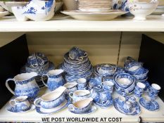 A large quantity of Palissy Thames River Scenes blue and white dinner and tea ware