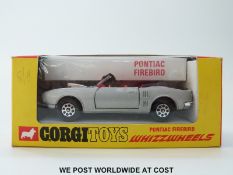 Corgi Toys Whizzwheels diecast model Pontiac Firebird, 343, with metallic silver and black body,