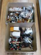 Over 200 Schleich and similar model horses together with a large number of jockeys, tack,