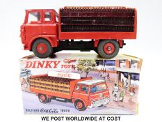 Dinky Toys diecast model Bedford Coca-Cola Truck, 402, with red cab and back, white roof,