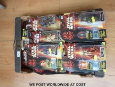 Twenty-six Hasbro Star Wars Episode I action figures including R2-D2 signed by Kenny Baker all with