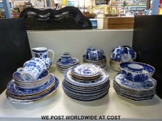 A collection of Grainger & Co, Worcester Willow pattern, together with Wedgwood blue and white,