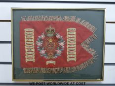 An embroidered Royal Gloucestershire Hussars North Africa 1941 /2 pennant and a similar RAF 208
