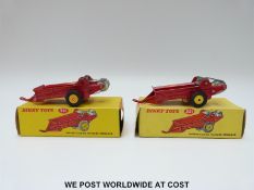 Two Dinky Toys diecast model Massey-Harris Manure Spreaders, 321,