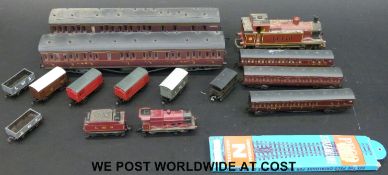 Eleven Lima and Peco N gauge locomotives,