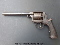 An Adams patent 88 bore self-cocking percussion five-shot Dragoon revolver with 7.