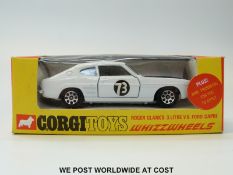 Corgi Toys Whizzwheels diecast model Roger Clark's 3 litre V6 Ford Capri, 303, with white body,