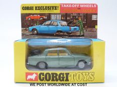 Corgi Toys diecast model Rover 2000 TC, 275, with metallic olive green body, white interior,