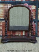 A mahogany dressing table mirror with lift up flap (Width 61cm)