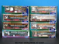 Eight Corgi 1:50 scale limited edition diecast model Eddie Stobart lorries CC12401, CC13201,