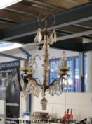 A glass drop chandelier