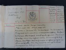 A collection of Regimental embossed paper, crests & associated notes relating to uniform,