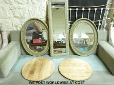 Three various mirrors and two serving boards