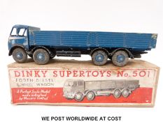 Dinky Supertoys diecast Foden Diesel 8-Wheel Wagon, first version 501, with blue body,