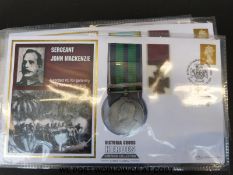 An album of stamp covers relating to the Victoria Cross Heroes Campaign Collection