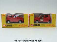 Two Corgi Toys Whizzwheels diecast model OSI 'Daf-City' cars, 283,