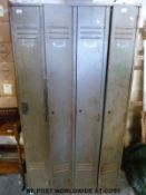 A four door set of metal lockers (W95 D38 H179cm)