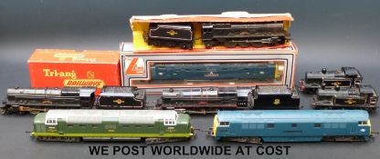 Nine Lima, Tri-ang and Hornby 00 gauge locomotives,