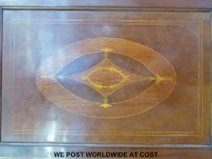 A 19thC inlaid two door wardrobe (H206 W150 D50cm)