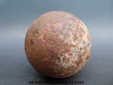 A c18th century possibly English Civil War cannon ball, 4.
