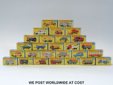 Twenty-seven Matchbox Lesney 1-75 series diecast model vehicles, 1, 2, 3, 10, 11, 12, 16, 17, 18,