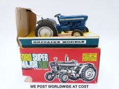 Britains Ltd diecast model Ford Super Major 5000 Diesel Tractor with blue body and white plastic