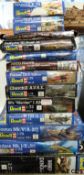 Thirteen Revell 1:72 scale model kits including military aircraft, etc,