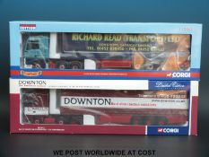 Two Corgi 1:50 scale limited edition diecast model lorries, Downton and Richard Read,