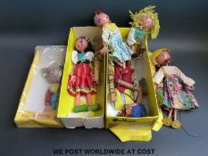 Six Pelham Puppets, all various girls,