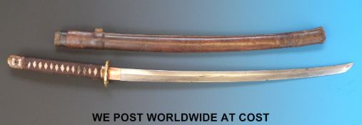 A Japanese Katana Shin Gunto sword.