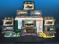 Twelve Corgi diecast model Eddie Stobart vehicles including a two piece Tin Plate Depot and AEC