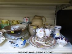 A collection of ceramics including part Royal Albert tea set, a Fielding & Co coffee pot,