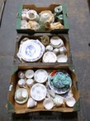 A large decorative collection of teaware including Copeland Spode, Royal Albert,